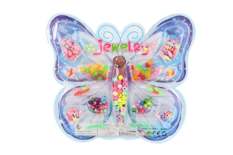 Sada barevných plastových korálků pro navlékání