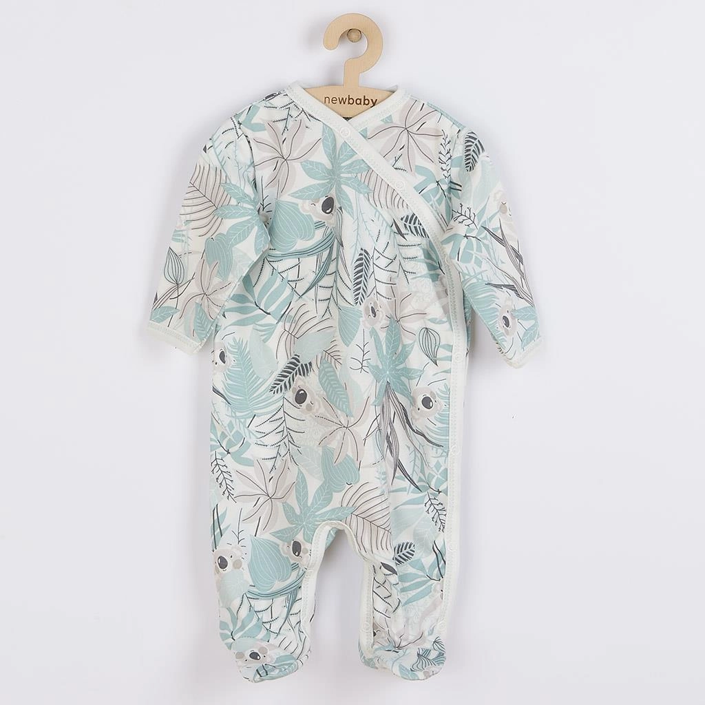 Kojenecký bavlněný overal s bočním zapínáním NEW BABY Lovely – zelený