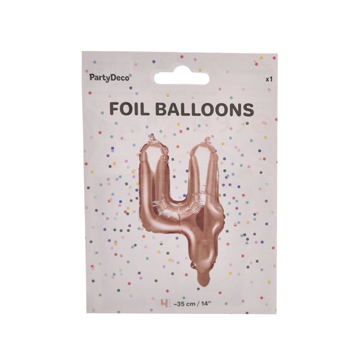 Balónek fóliový 35 cm rose gold číslo 4 Albi