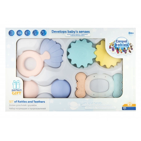 Canpol babies První set chrastítek s kousátky, pastel