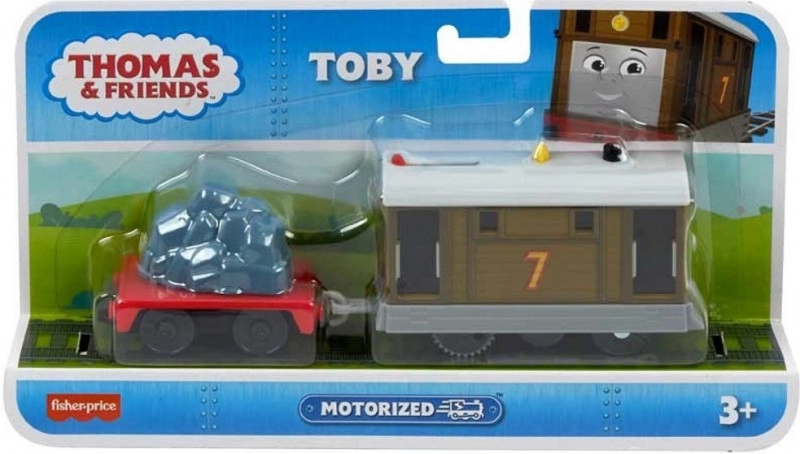Fisher Price Motorizovaná lokomotiva Toby s vagónem HYN30
