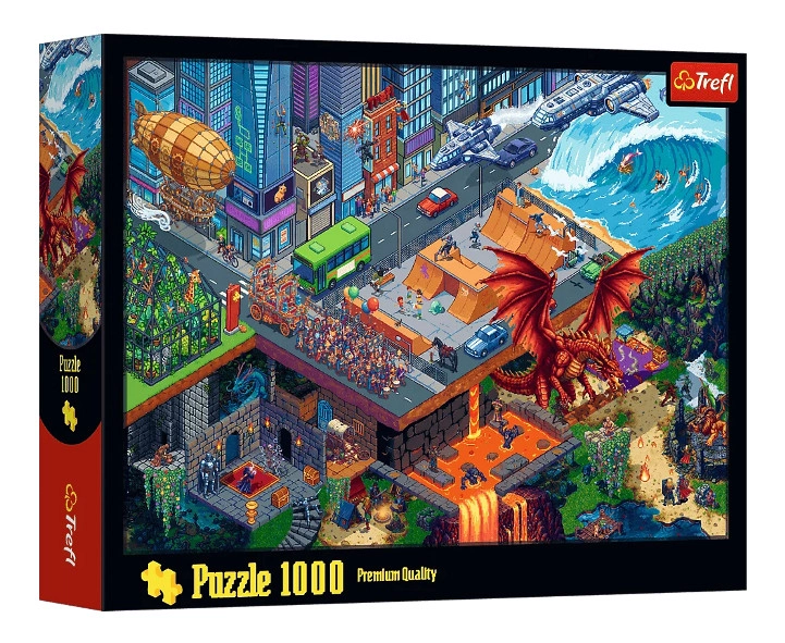 Puzzle 1000 dílků pixelové město