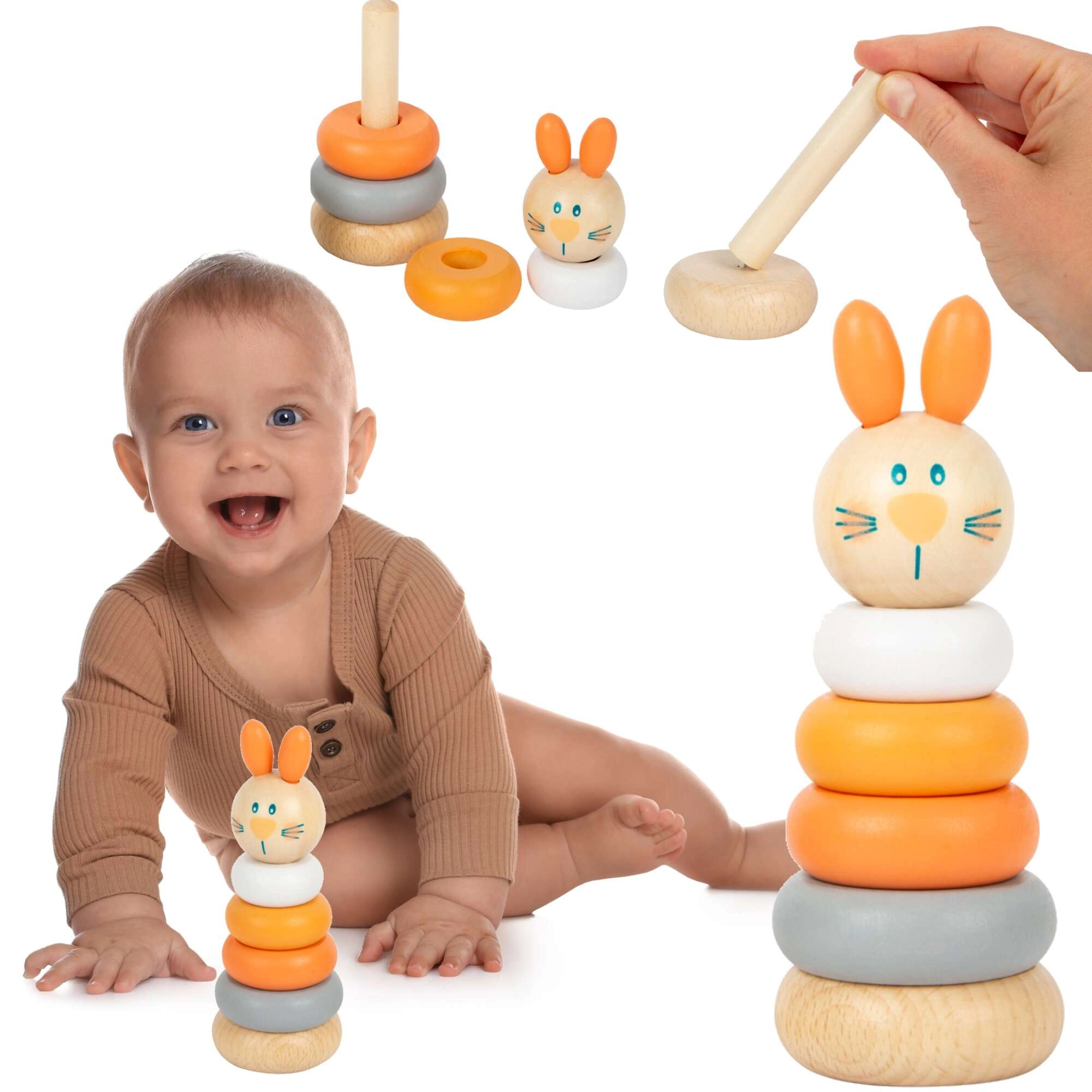 Dřevěná skládací věž králíček SMALL FOOT Montessori