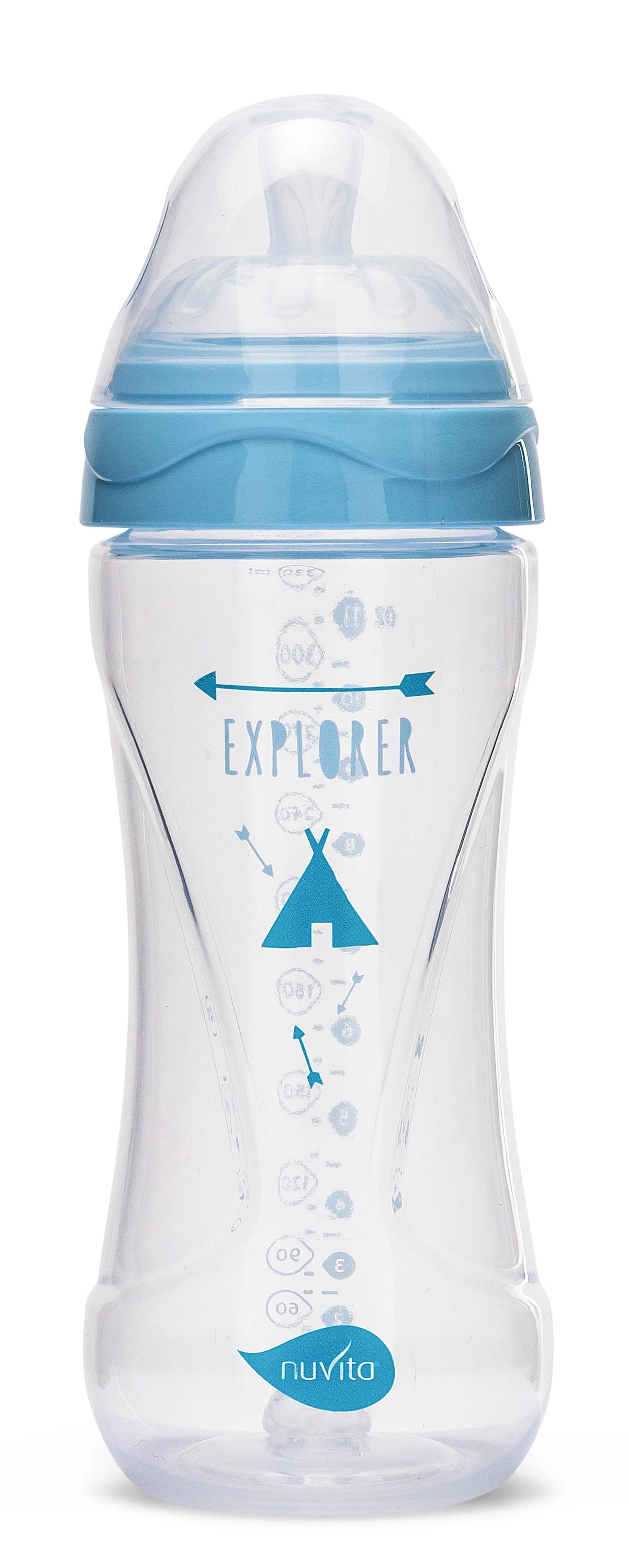 Nuvita lahvička Mimic Transparent blue 330ml