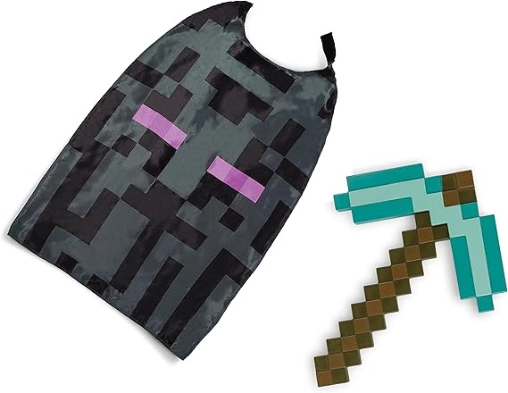 Minecraft kostým na Halloween – diamantový krumpáč a pláštěnka Enderman od Disguise
