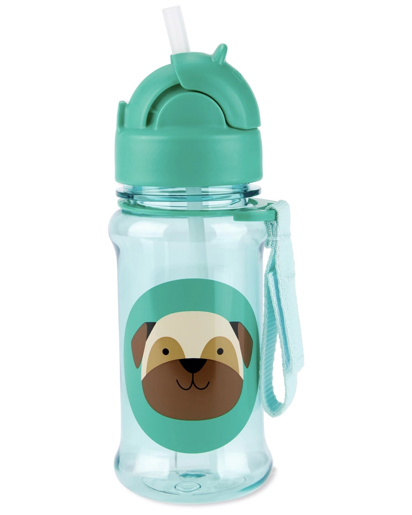 SKIP HOP Zoo tritan Láhev s brčkem 355ml Mopslík