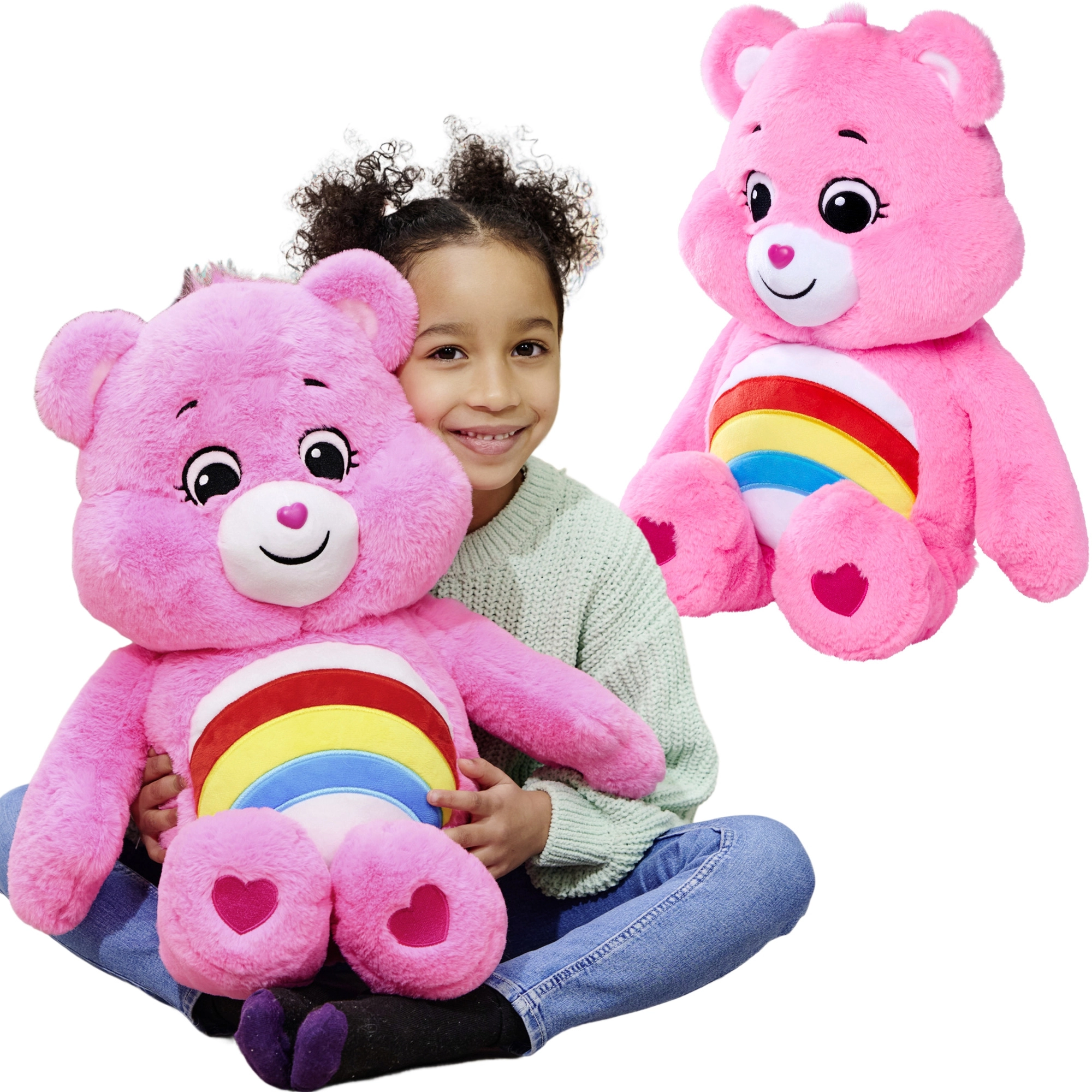 Plyšový medvídek CARE BEARS Cheer Bear růžový 60 cm