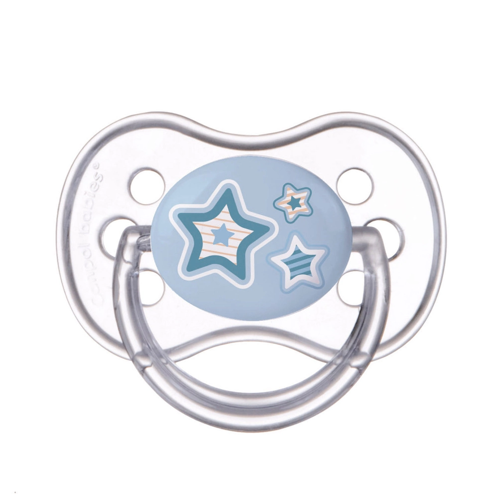 Silikonový dudlík 0–6 m symetrický NEWBORN BABY modrý – Canpol babies