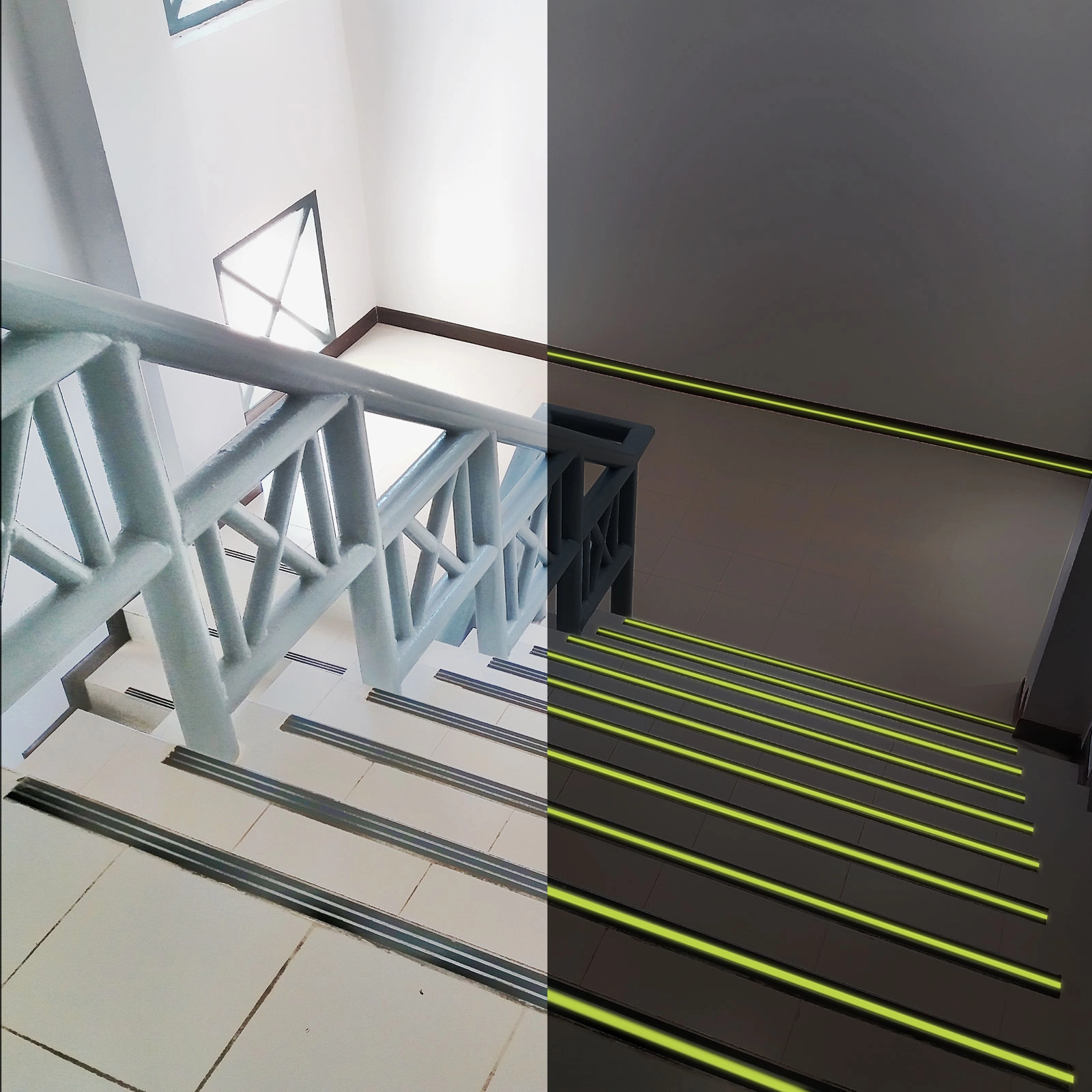 Fosforeskující protiskluzová lepicí páska 5 m × 50 mm černá