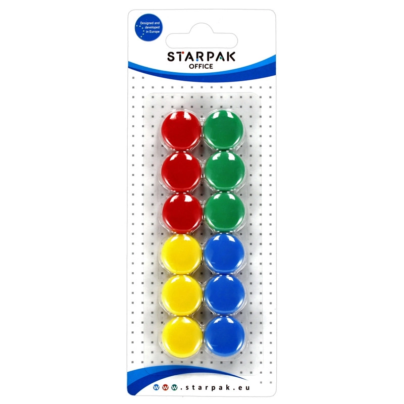 Barevné magnety sada 22 mm - 12 ks