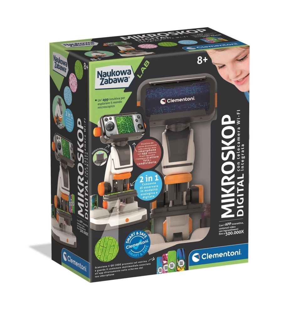 Clementoni Naukowa Zabawa – digitální mikroskop s Wi‑Fi kamerou