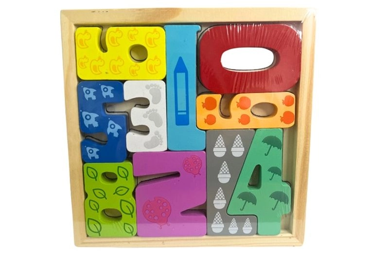 Dřevěné puzzle číslice 0–9