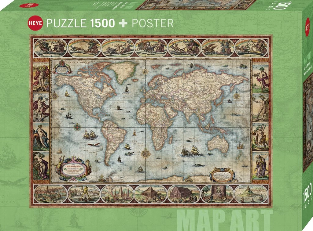 Heye puzzle Map Art: Svět Willema Blaeu 1500 dílků