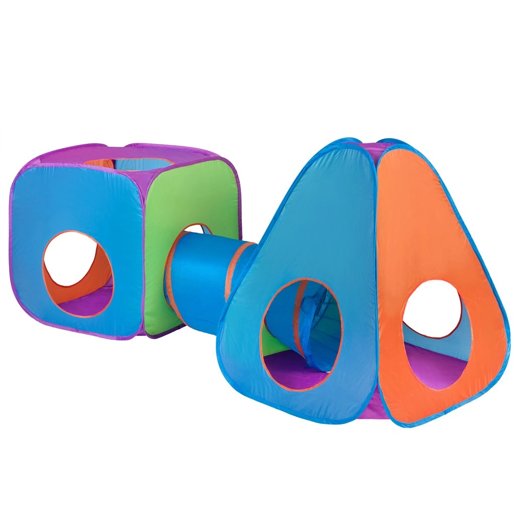 Dětský stan 3v1 s tunelem BABY MIX oranžovo‑modrý
