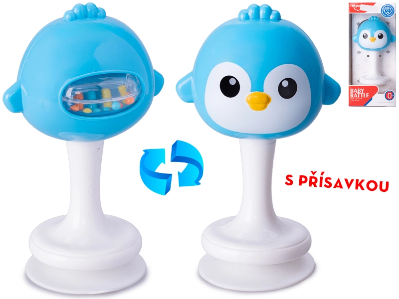 Chrastítko s ptáčkem na přísavce 12 cm