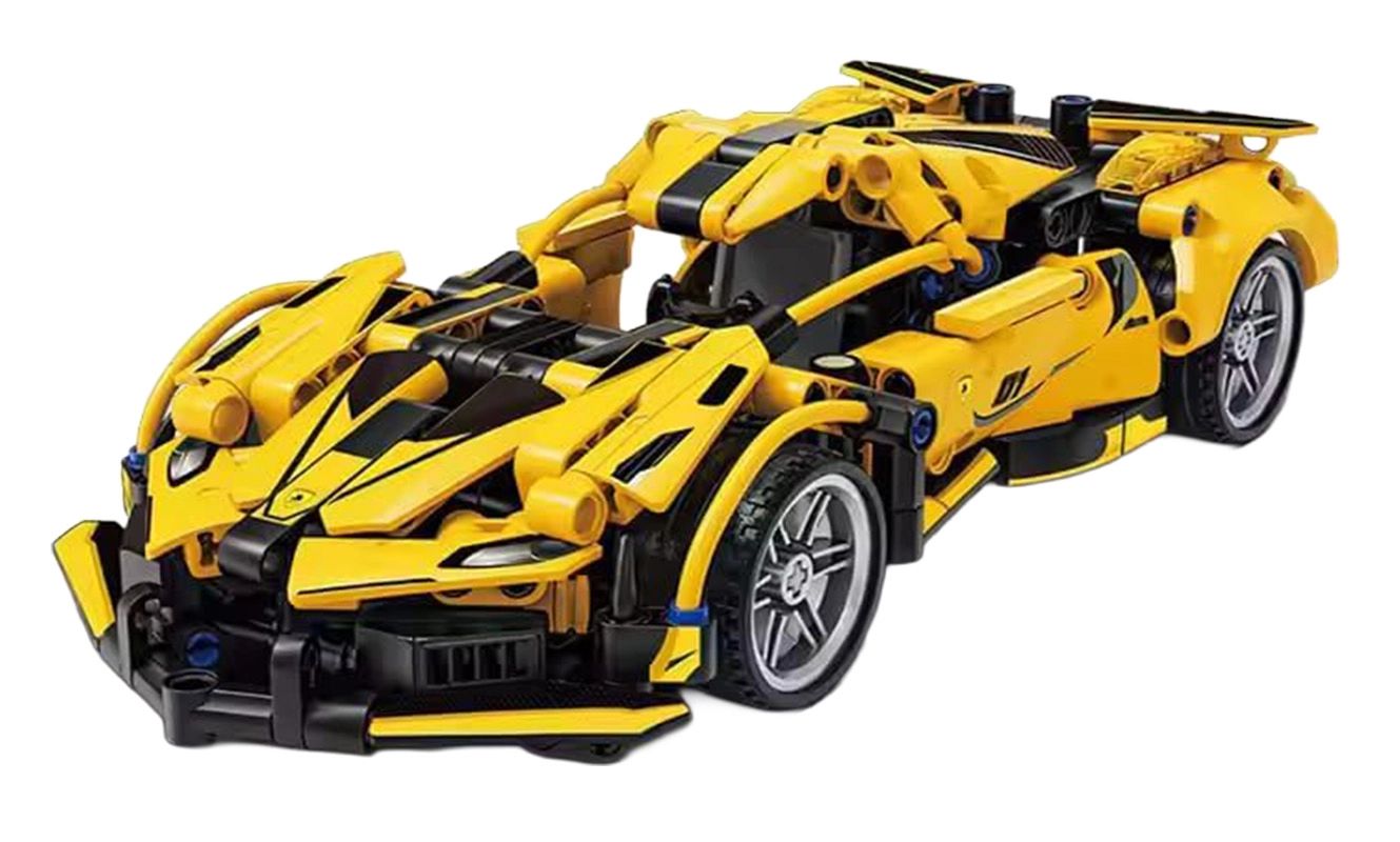 Stavebnice sportovní auto žluté, 422 dílků
