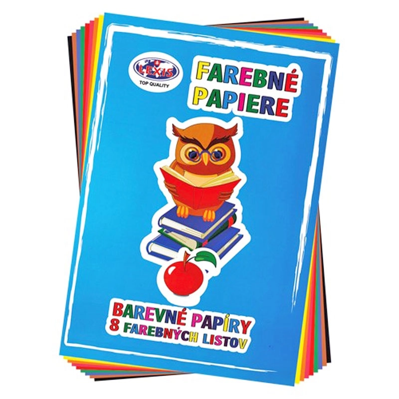 Složka barevných papírů A4, 8 listů, 80 g/m²