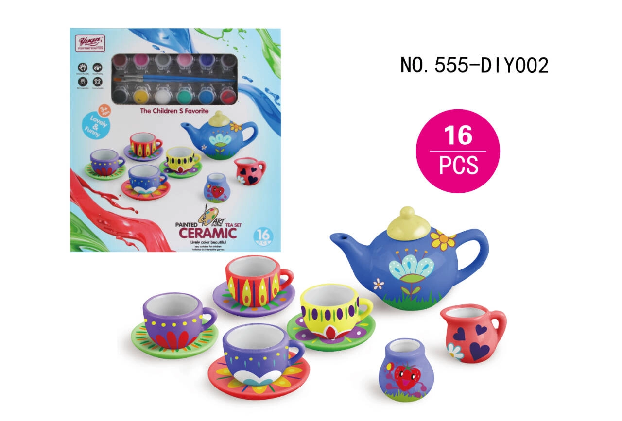 keramická čajová sada na malování pro děti