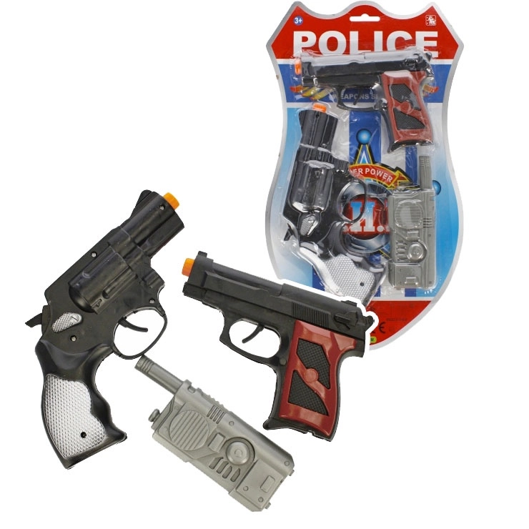 policejní sada se 2 pistolemi a vysílačkou