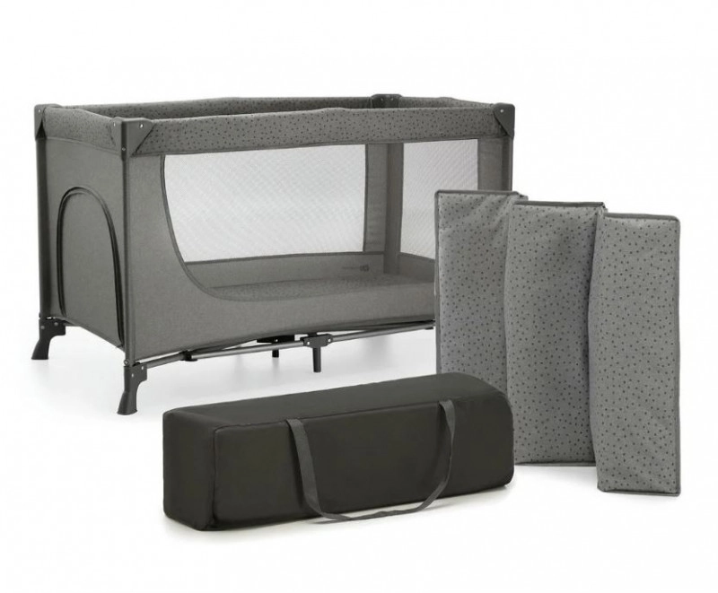 Kinderkraft Cestovní postýlka 2 v 1 Joy 2 Dark Grey