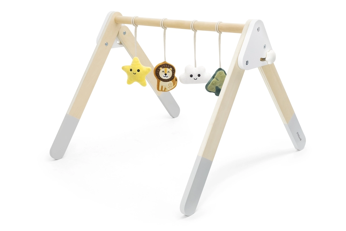 Dřevěná hrazdička s hračkami