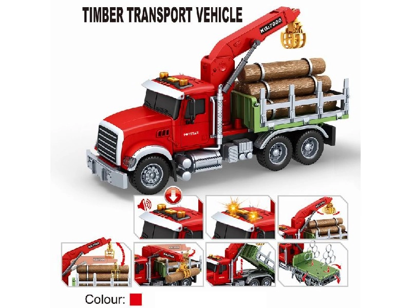 nákladní auto s jeřábem na dřevo 1:14 se světly a zvuky