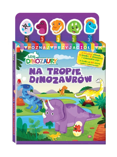 Levně Mám rád dinosaury: Poznej přátele, díl 1 – Po stopách dinosaurů (aktivní kniha se sadou psacích potřeb)