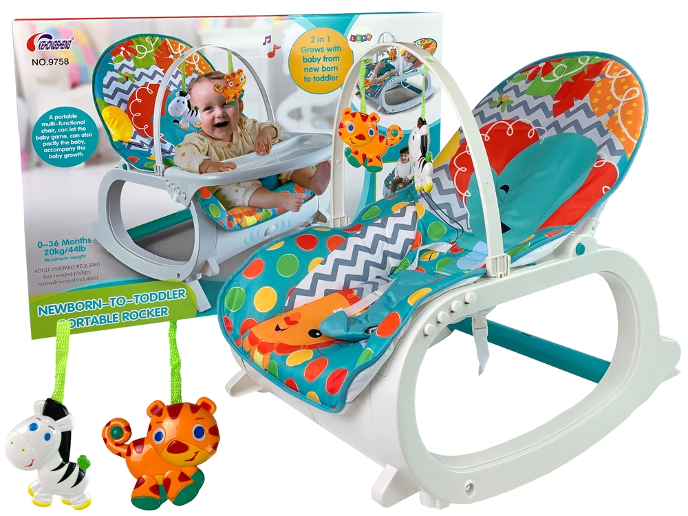 Lean Toys Kolébka Rocker Seat křeslo na krmení 2v1 Vibrační hudba