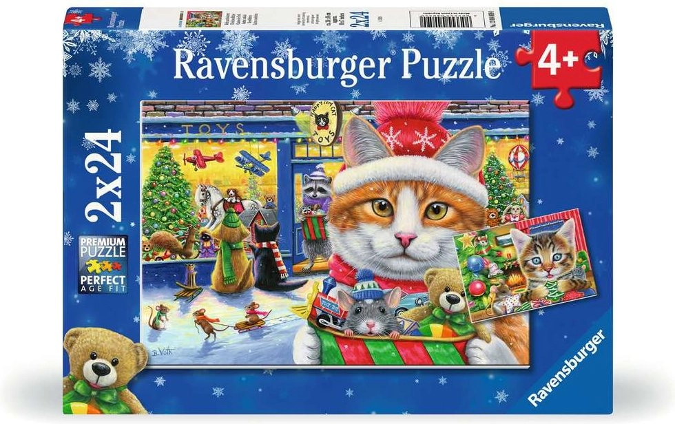 Ravensburger puzzle Vánoční koťata 2×24 dílků