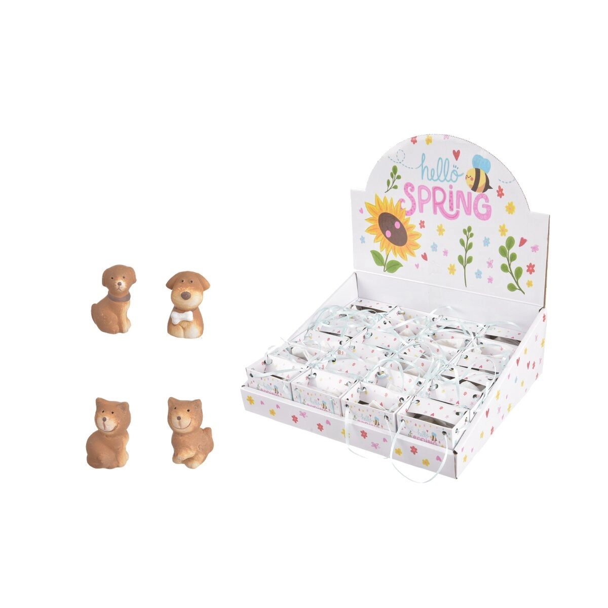 Keramické zvířátko v taštičce hnědé 4 × 3 × 7 cm (4 varianty)