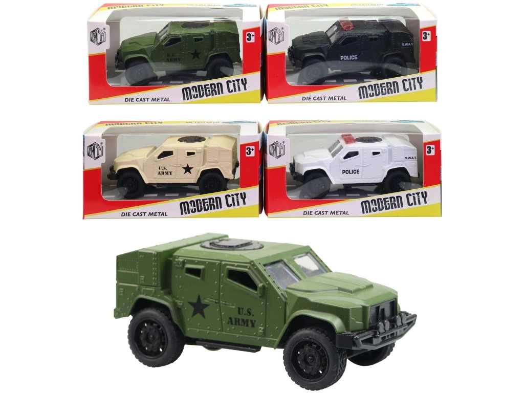 Kovové obrněné auto 11 cm – die-cast model pro děti