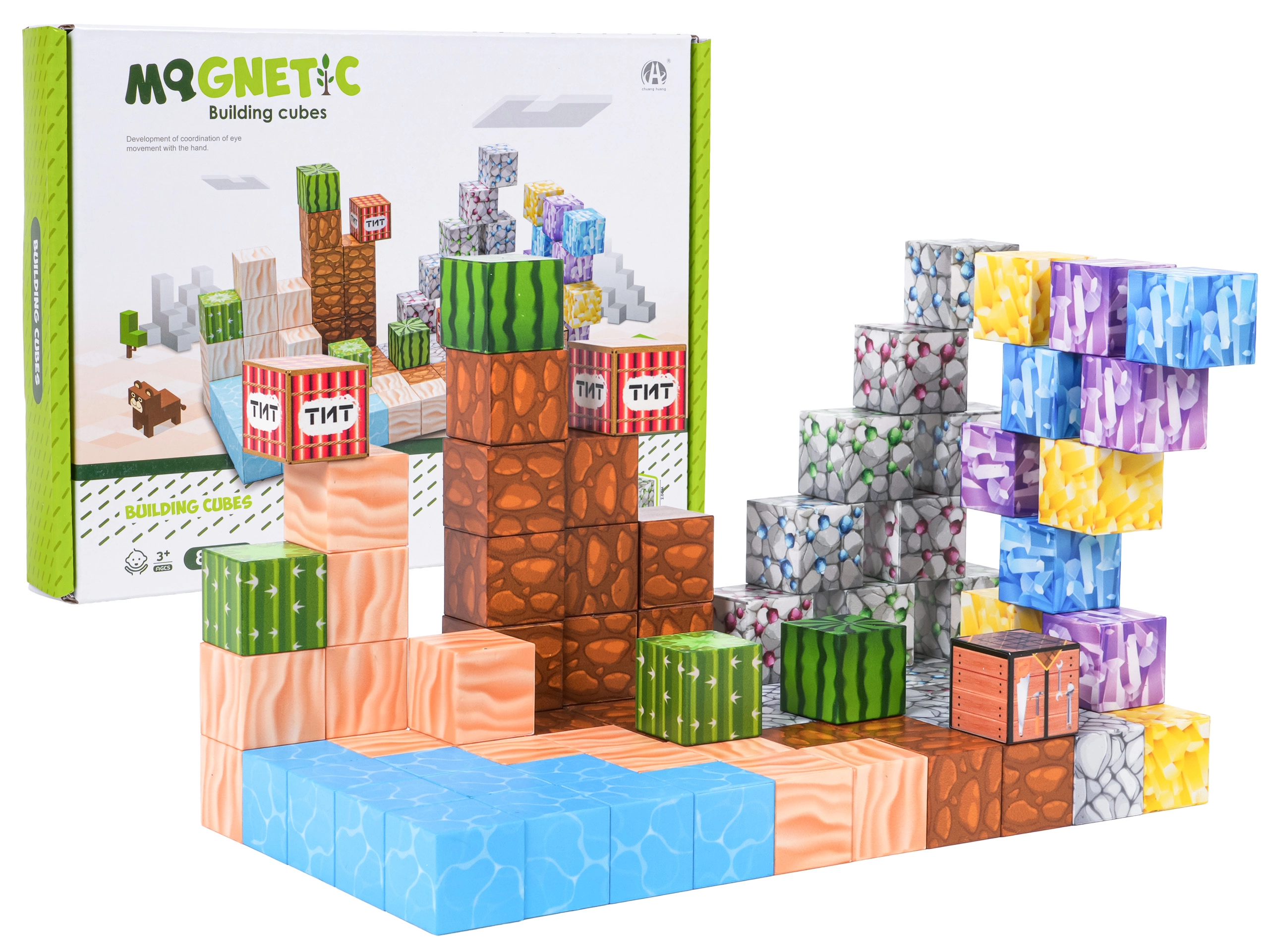 Magnetické stavební kostky 3D – sada 88 ks