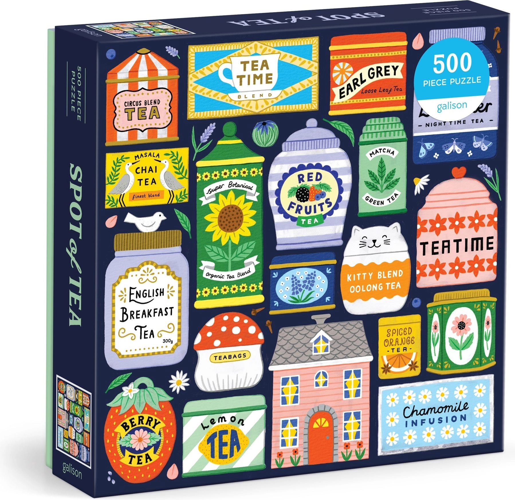 Čtvercové puzzle Sbírka čajů 500 dílků