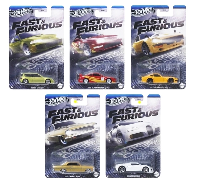 hot wheels rychle a zběsile – sada 5 aut silver series