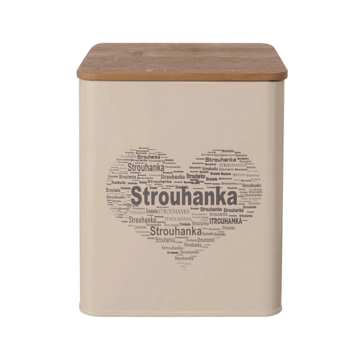 Dóza na strouhanku s dřevěným víčkem srdce