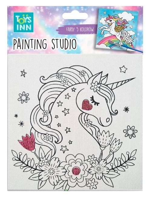 malířská sada canvas jednorožec květiny