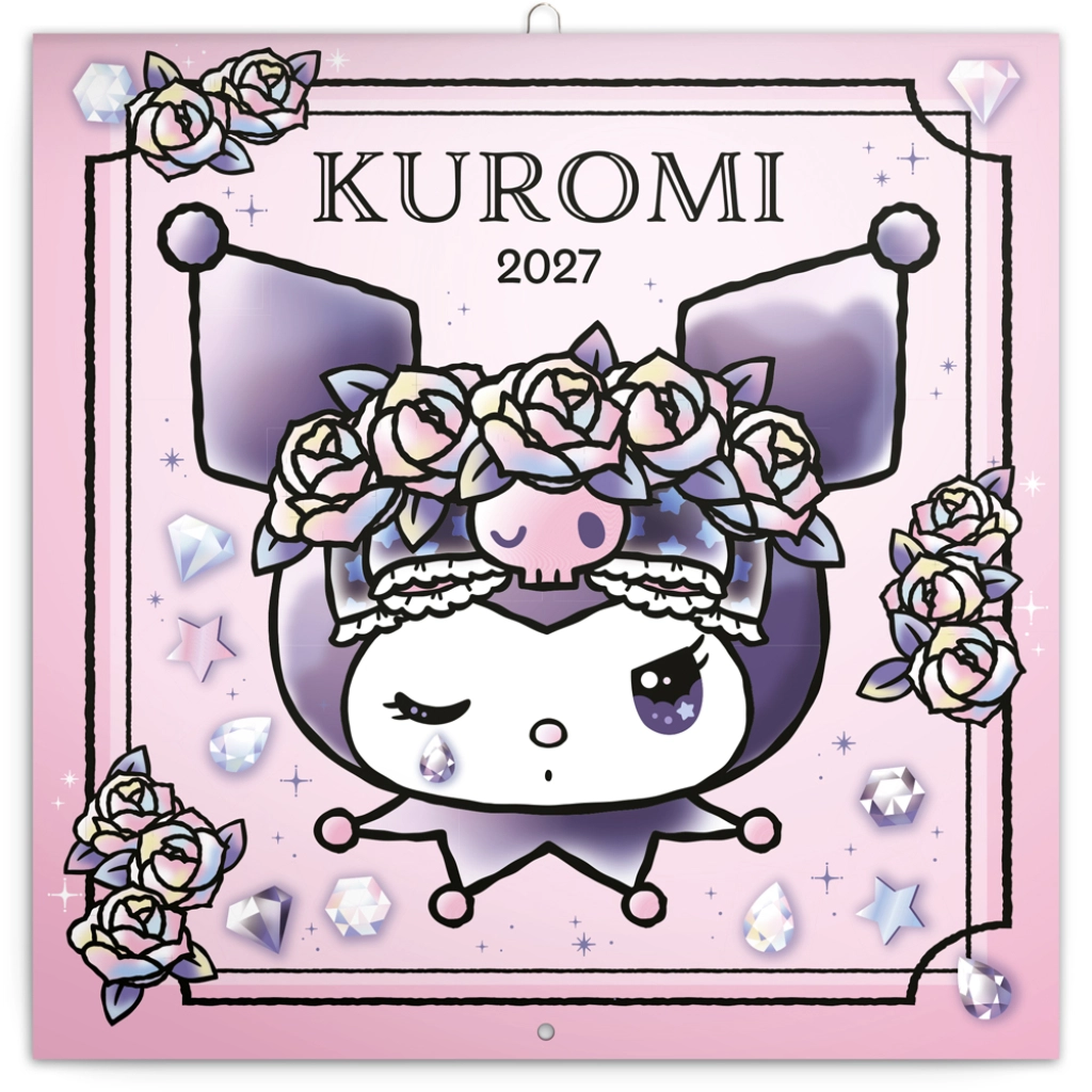 Nástěnný kalendář Notique Kuromi 2027 30 × 30 cm