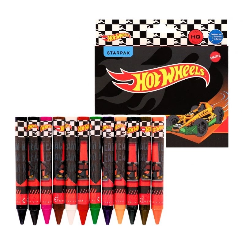 Jumbo voskovky Hot Wheels 12 barev - 1 kus