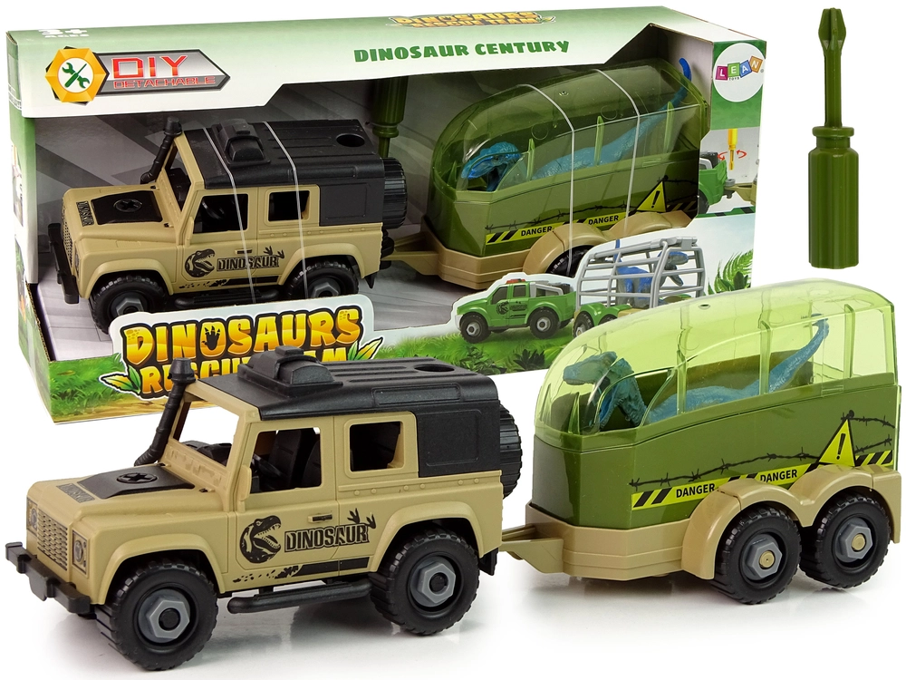 LEANToys Off-Road auto s dinosaurema a šroubovákem