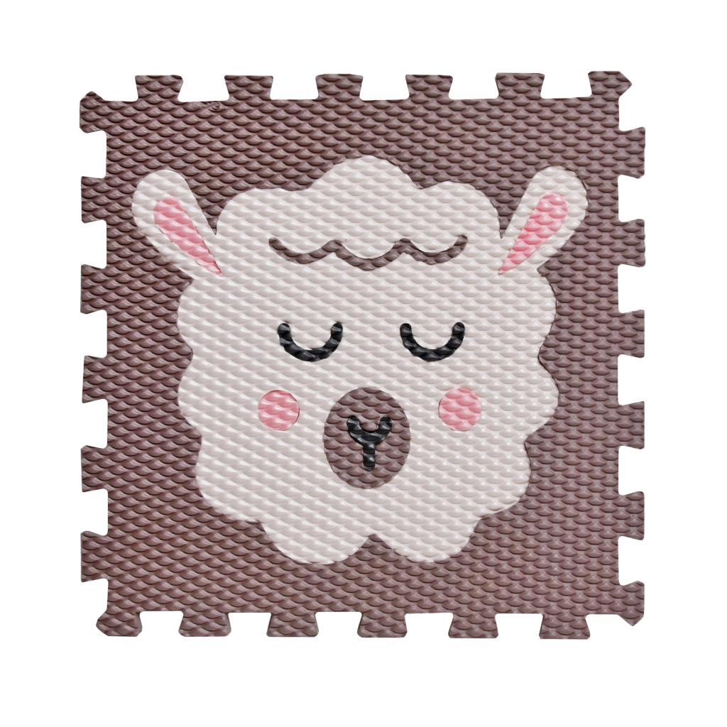 Levně Pěnové puzzle Beránek – tmavě hnědá podložka na hraní