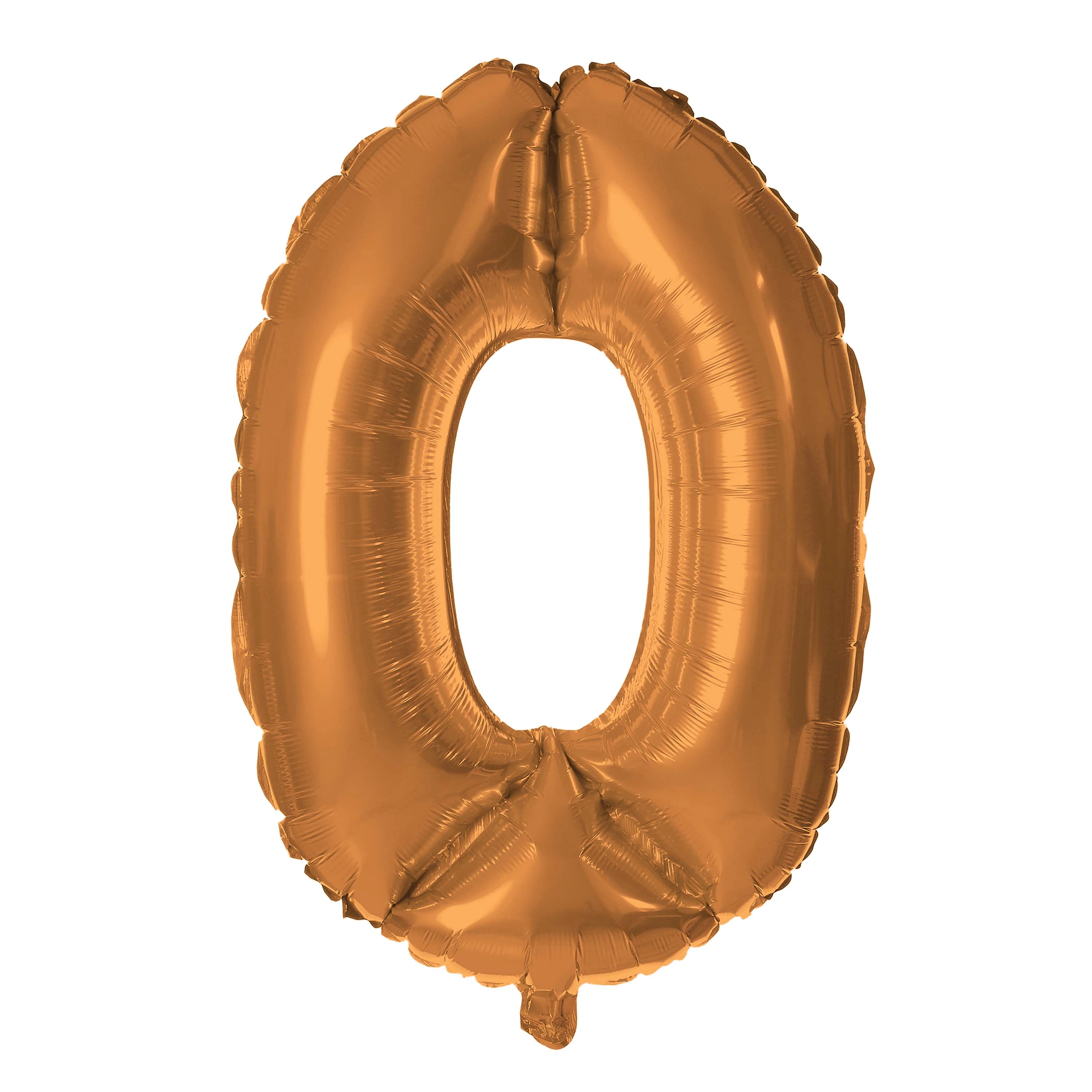 Balónek foliový TORO číslice 0 30cm bronzový