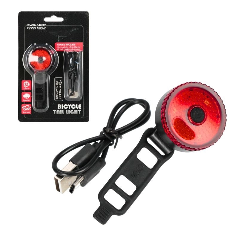 Zadní USB LED světlo na kolo