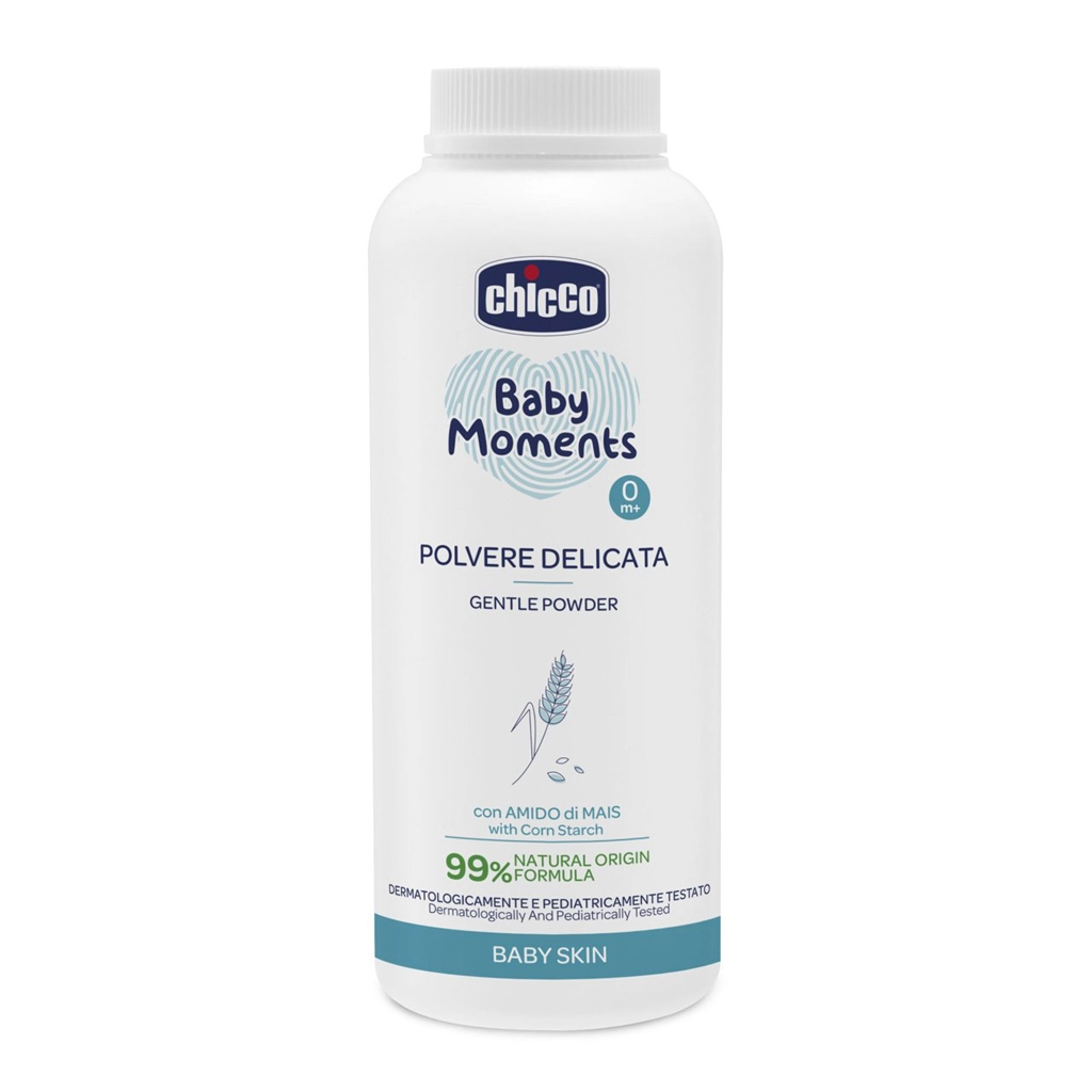 Chicco Baby Moments dětský pudr s kaolinem a kukuřičným škrobem 130 g