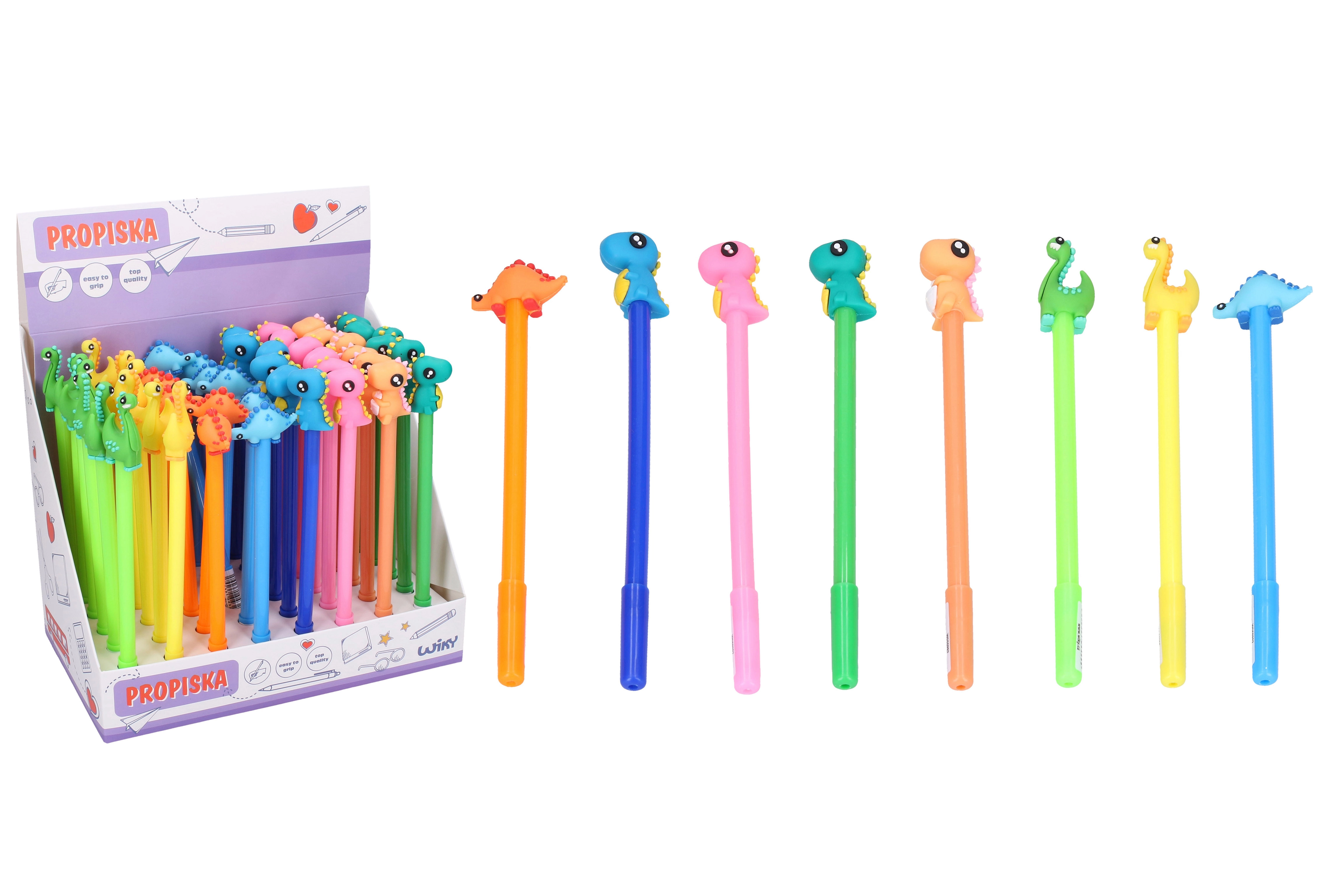 Pero s dinosauří ozdobou, modrá náplň