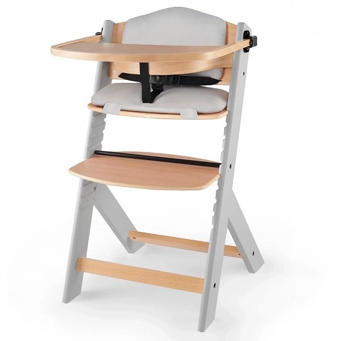 Levně Kinderkraft Enock jídelní židlička s polstrováním white wooden premium
