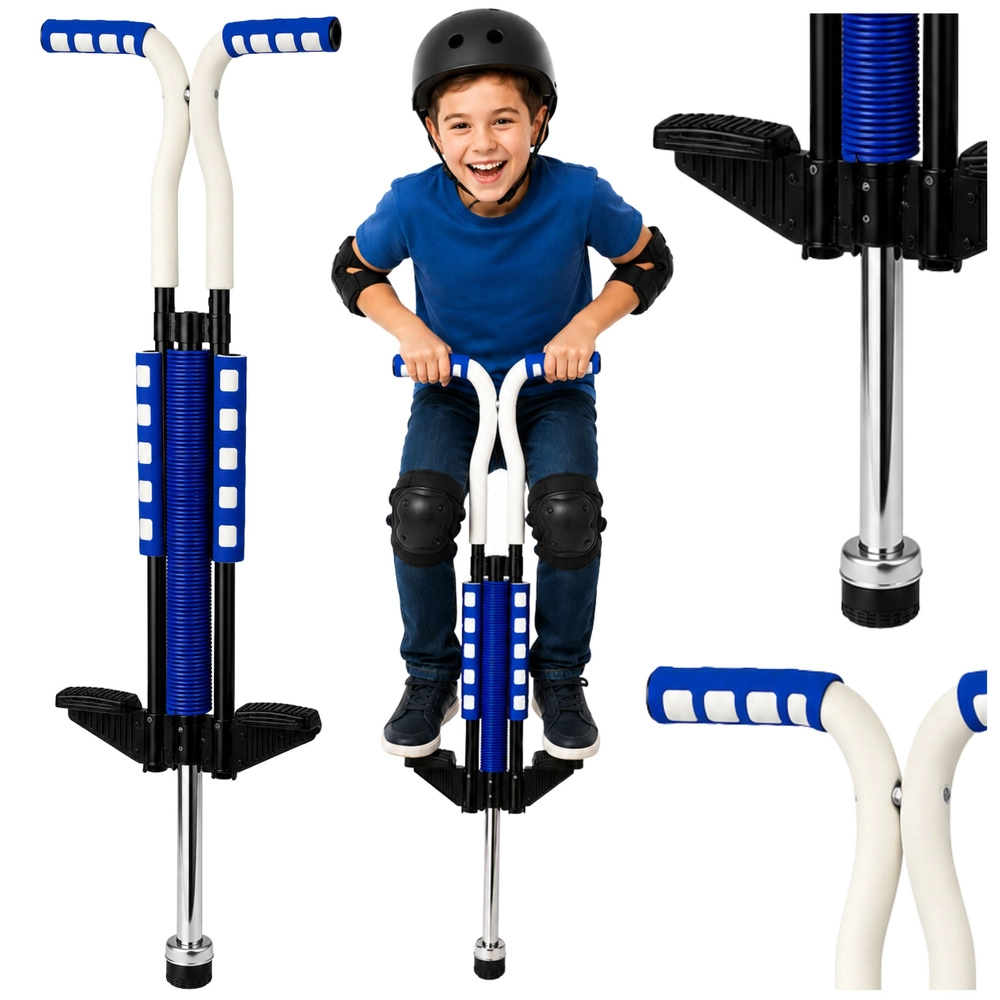 Pogo skákací tyč pro děti do 70 kg, modrá