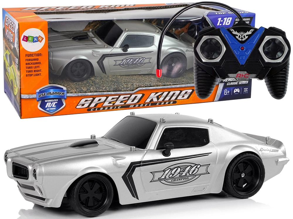 Levně RC sportovní auto 1:18 stříbrné Champion s dálkovým ovládáním