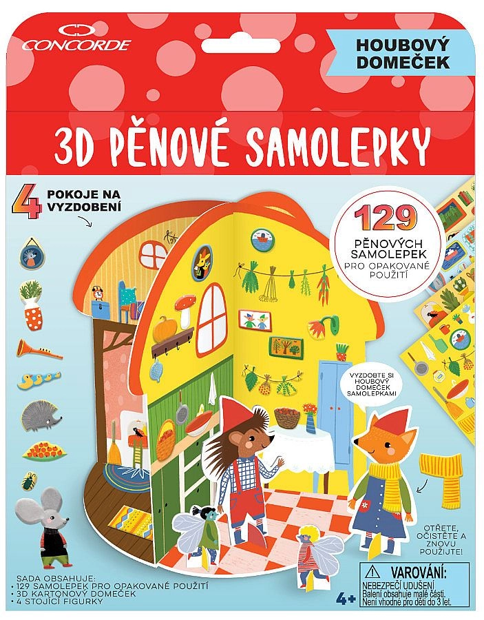 Levně CONCORDE 3D pěnové samolepky Houbový domeček