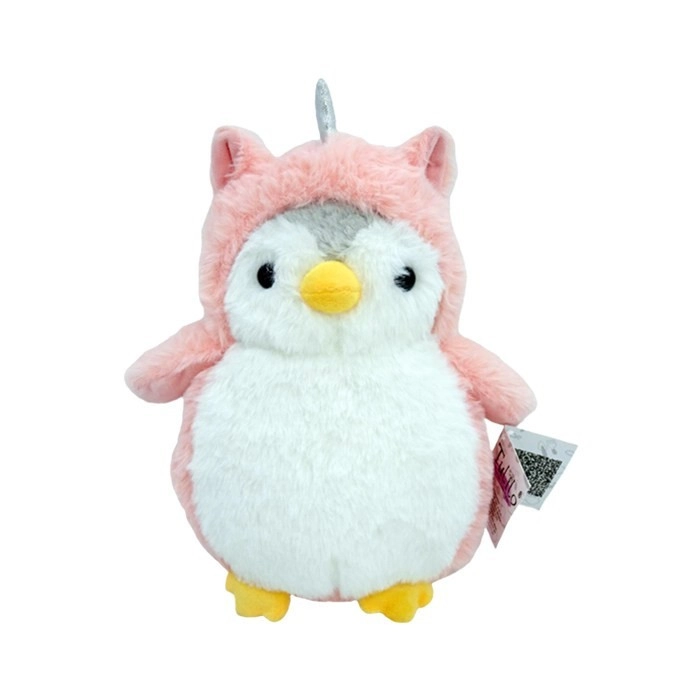 Tučňák maskot Romek růžový 20 cm