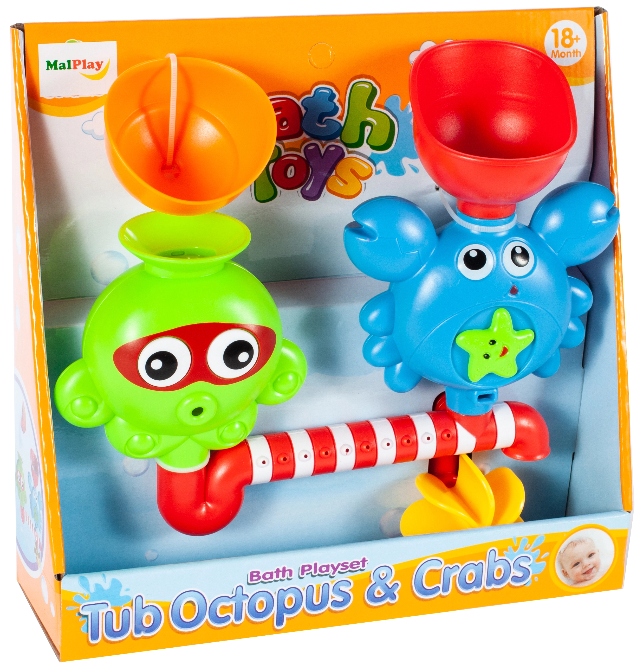 Koupací hračka chobotnička a krab